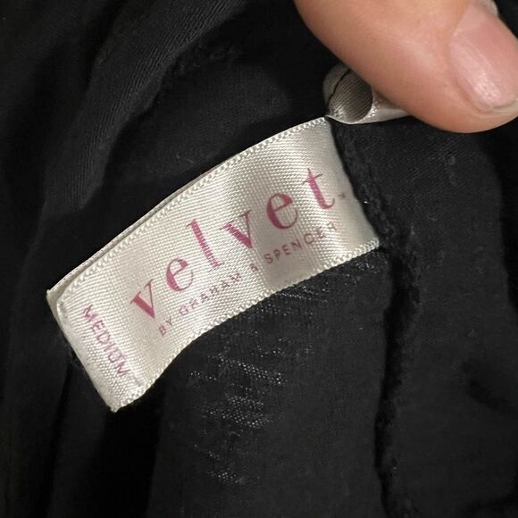 Velvet by Graham & Spencer's Sibel Cotton Contrast Ruffle Dress Black Size M - Picture 8 of 12